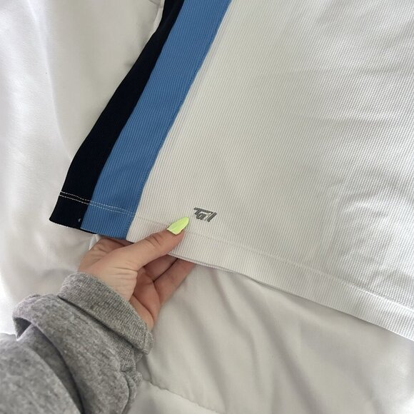 Tail Womens Large L Tank Top Polo Golf Sleeveless Tennis 1/4 Zip Blue White - Picture 2 of 6